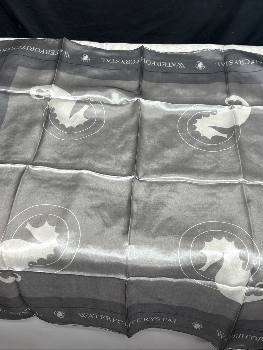 Waterford, Crystal 100% silk scarf seahorse 30 x 30 square brand new in package